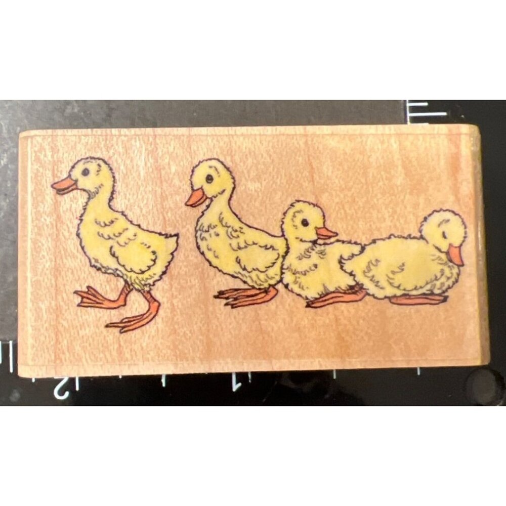 Ducklings Wood Mounted Rubber Stamp A896C By Rubber Stampede